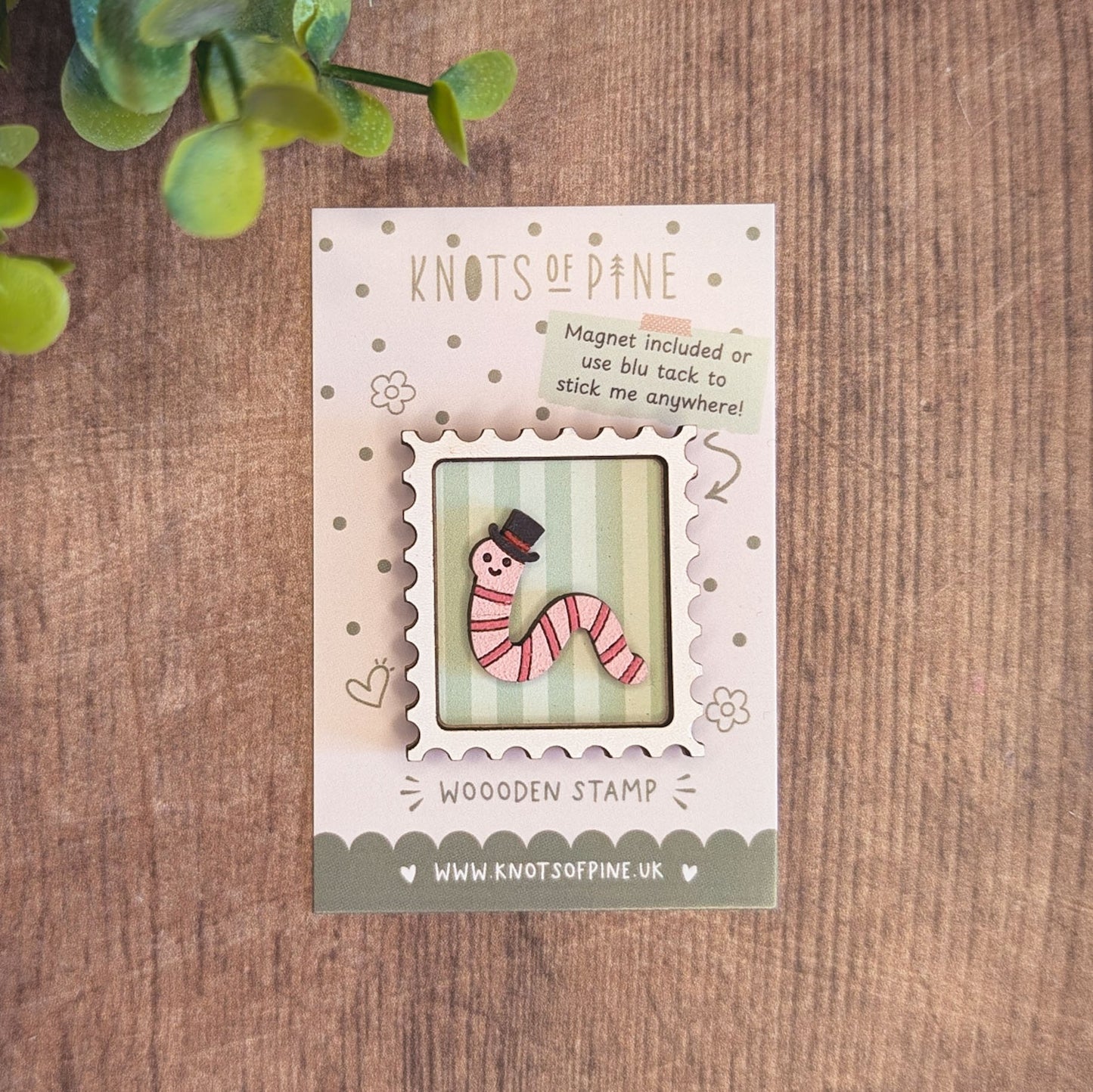 Mini postage stamp - worm
