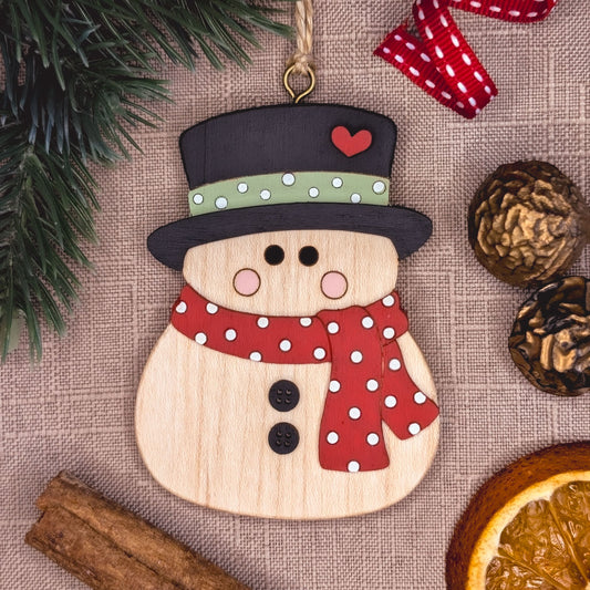 Top hat snowman hanging decoration