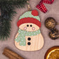 Woolly hat snowman hanging decoration