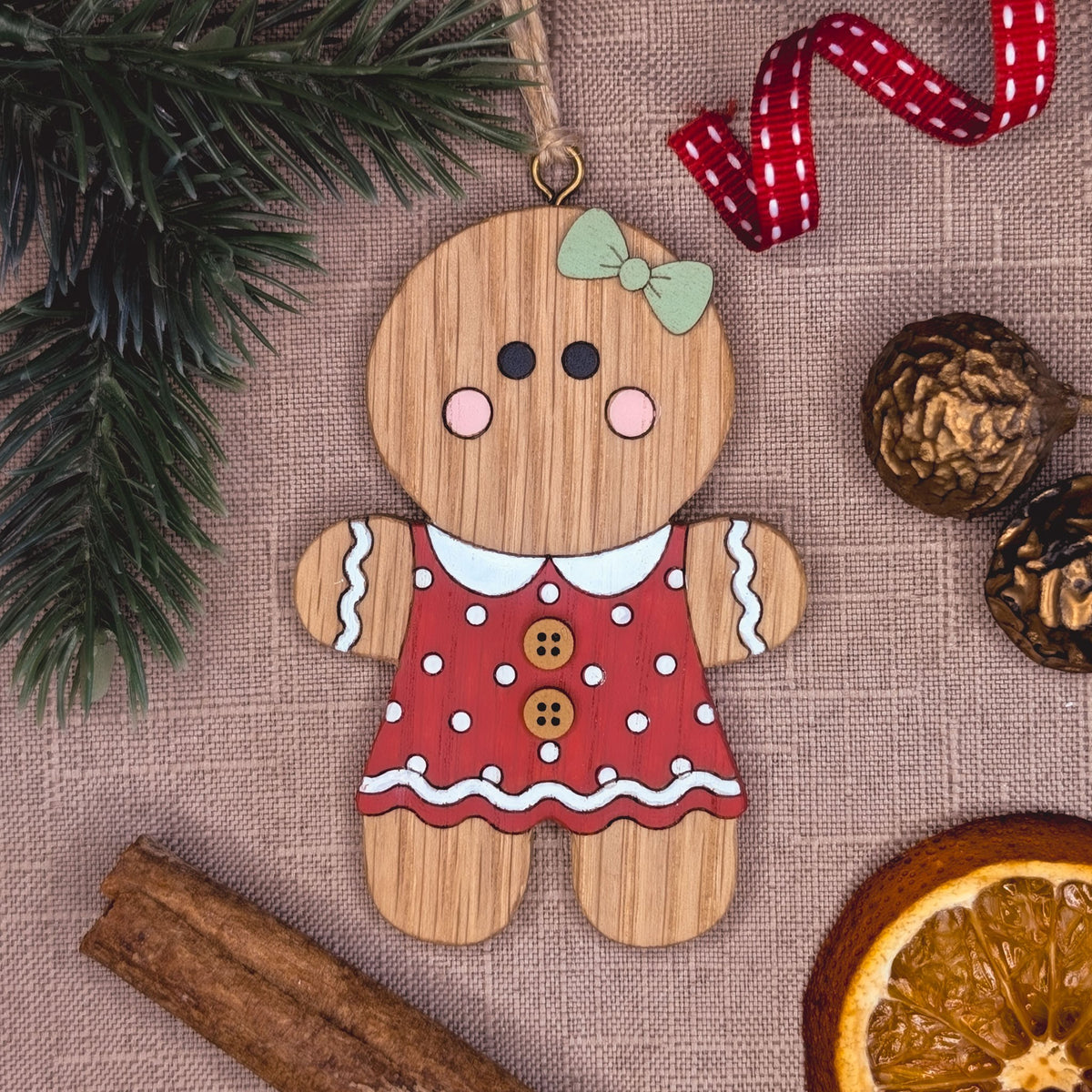Gingerbread girl hanging decoration