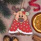 Reindeer in blanket hanging decoration