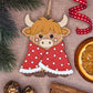Highland cow in blanket hanging decoration