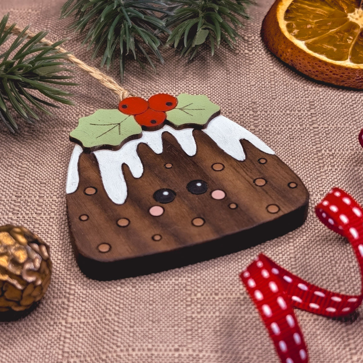 Christmas pudding hanging decoration