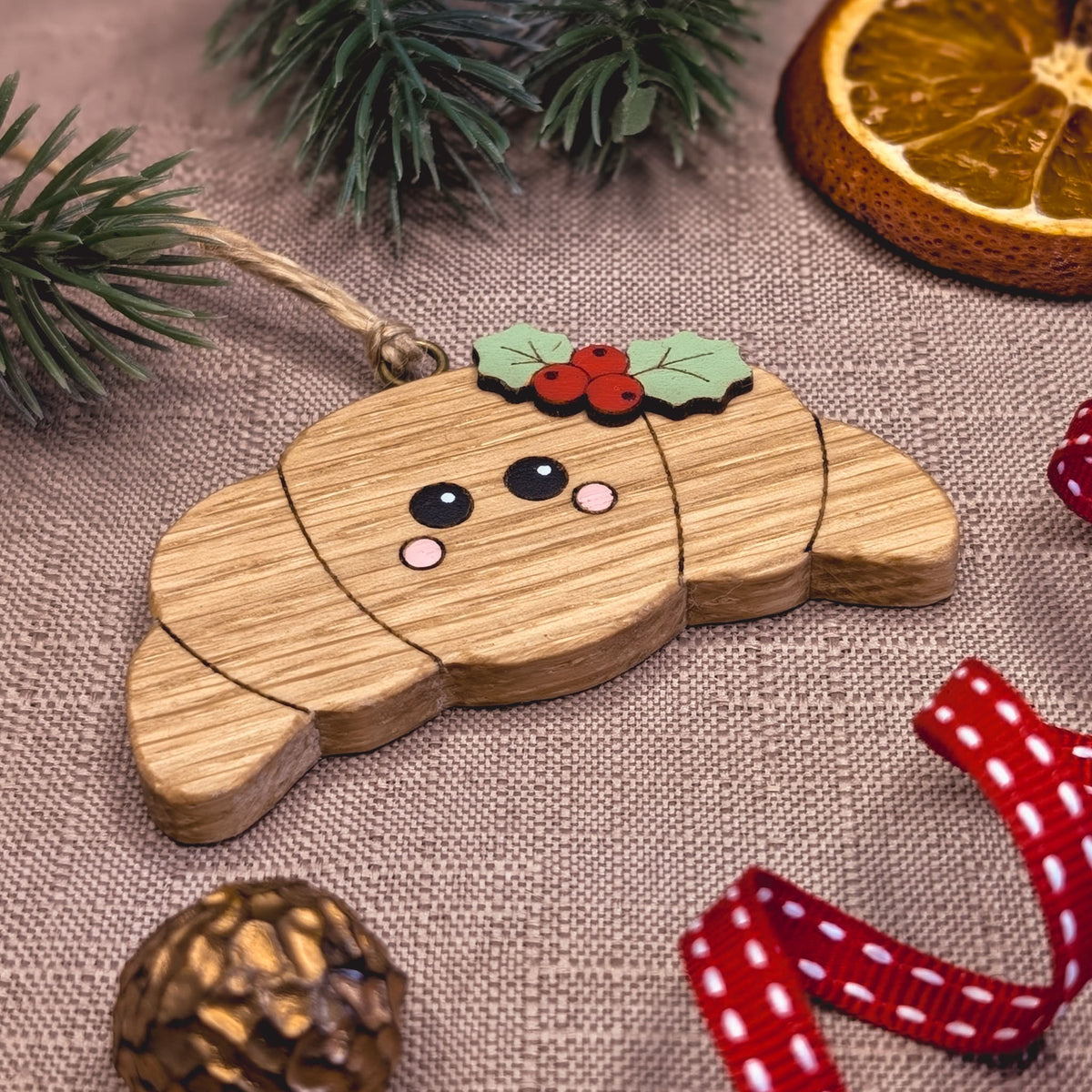 Croissant hanging decoration