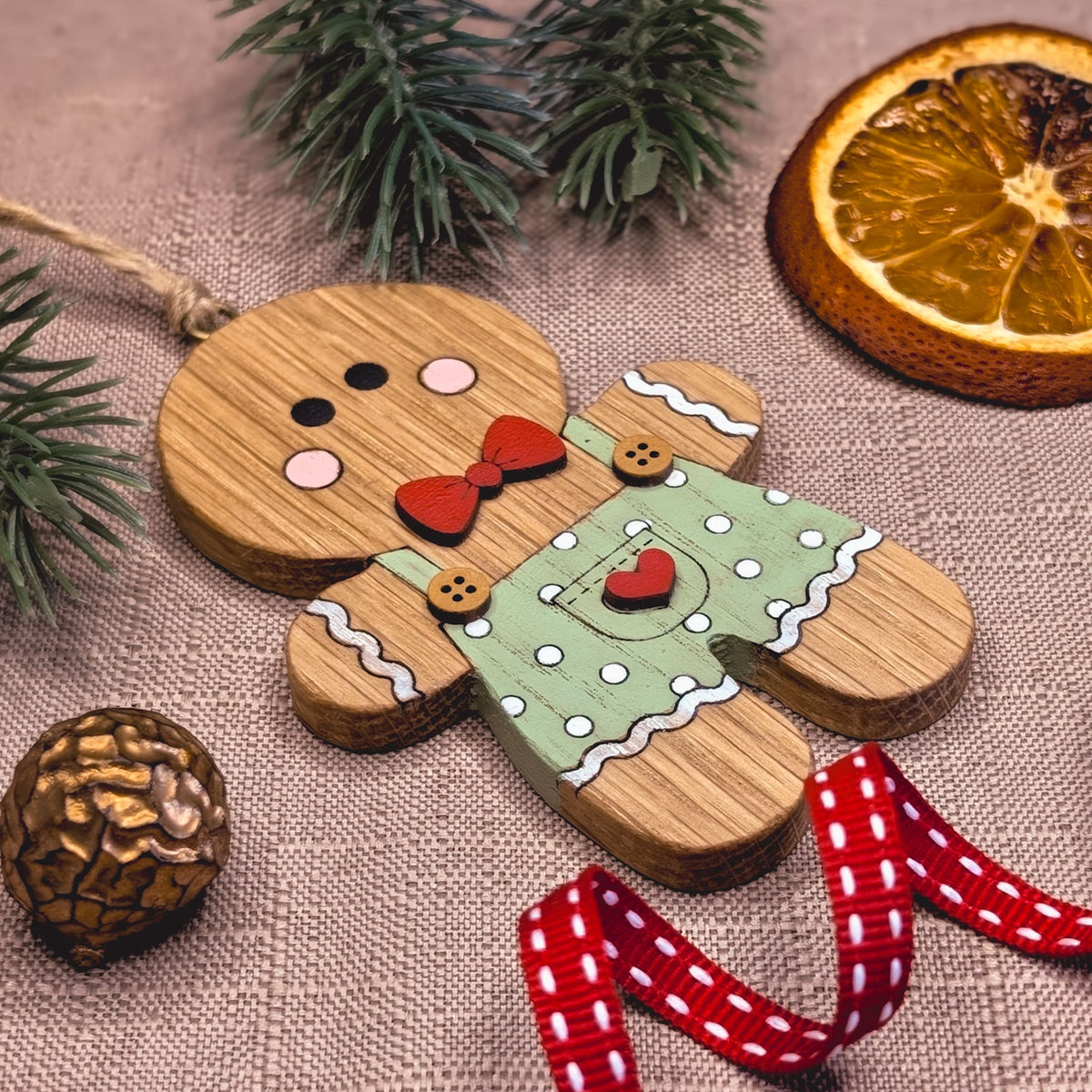 Gingerbread boy hanging decoration