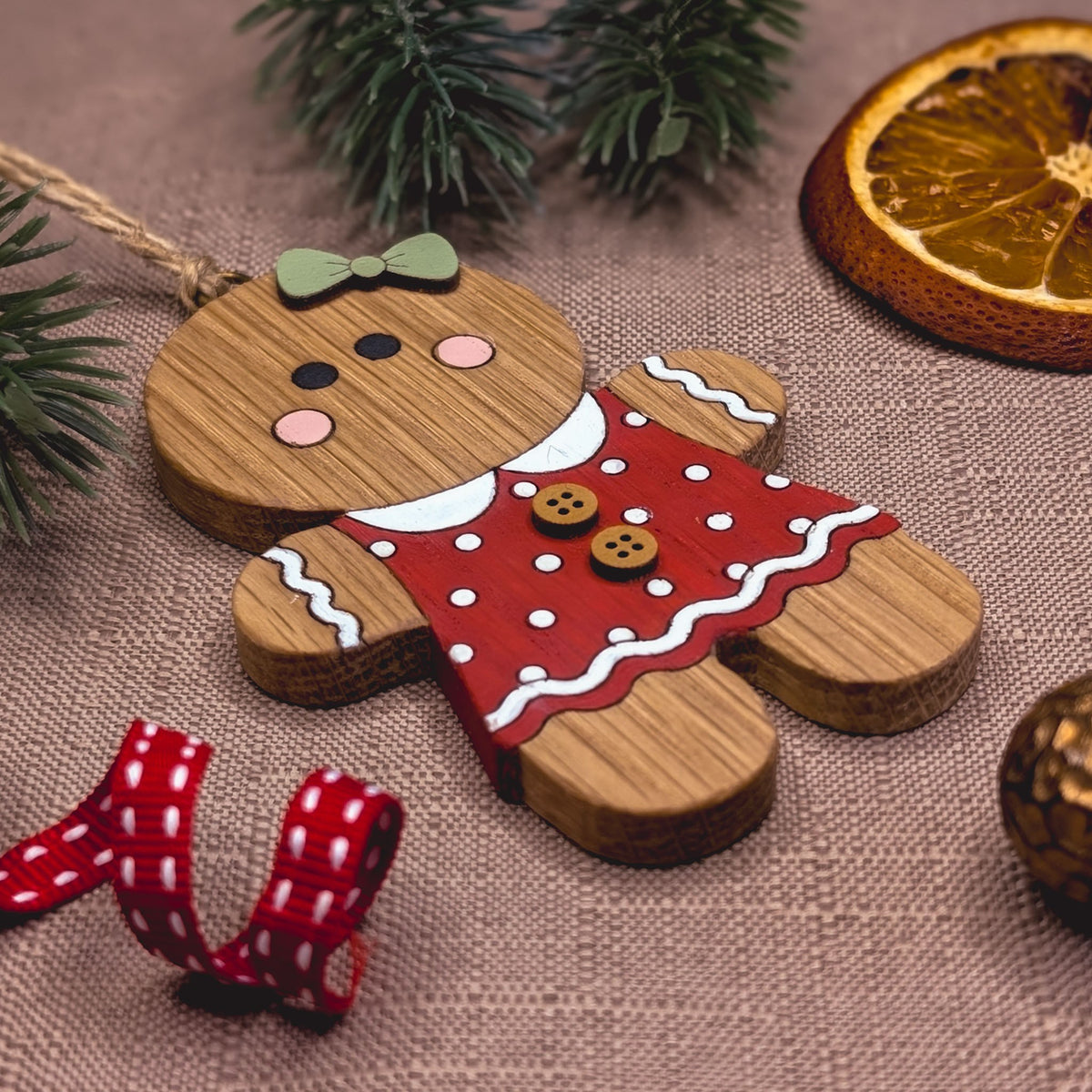 Gingerbread girl hanging decoration