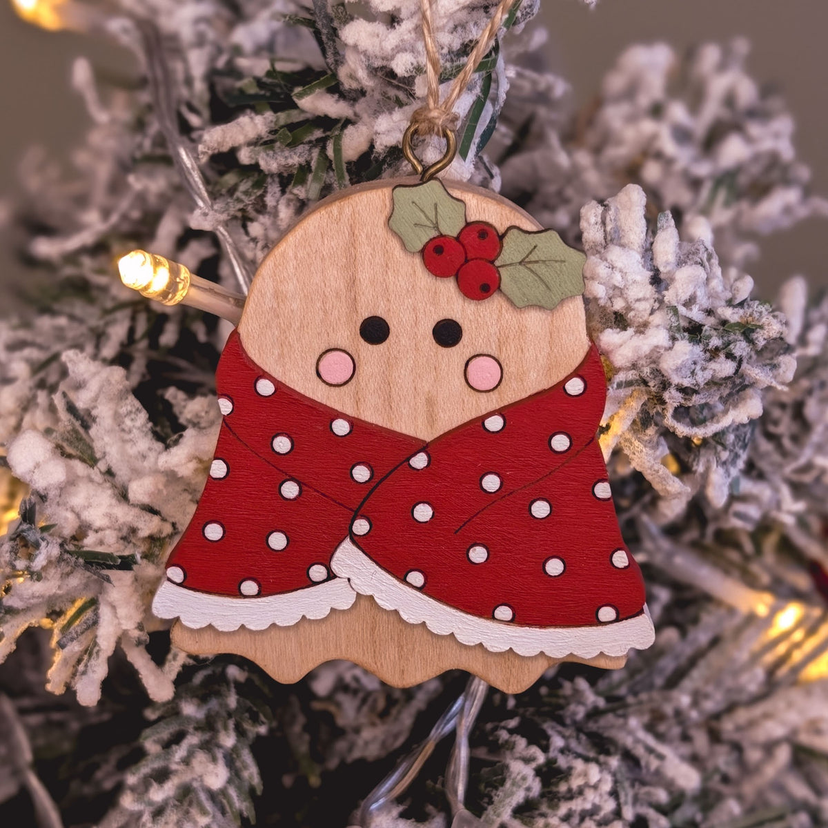 Ghost in blanket hanging decoration