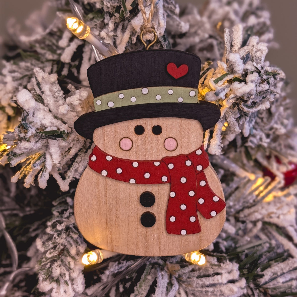 Top hat snowman hanging decoration