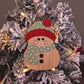 Woolly hat snowman hanging decoration