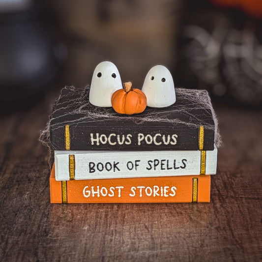 Mini Halloween book stack