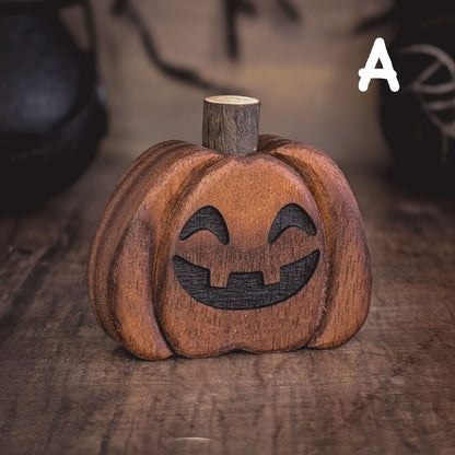 Mini walnut wood pumpkin