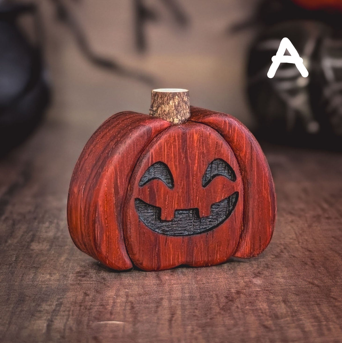 Mini padauk wood pumpkin