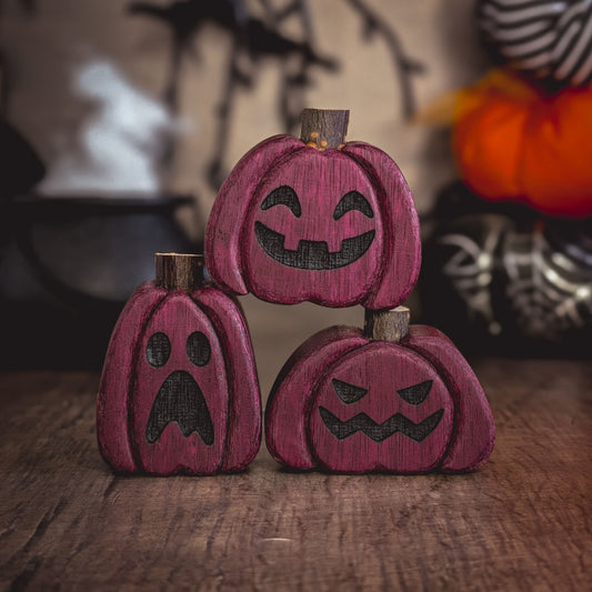 Mini purpleheart wood pumpkin