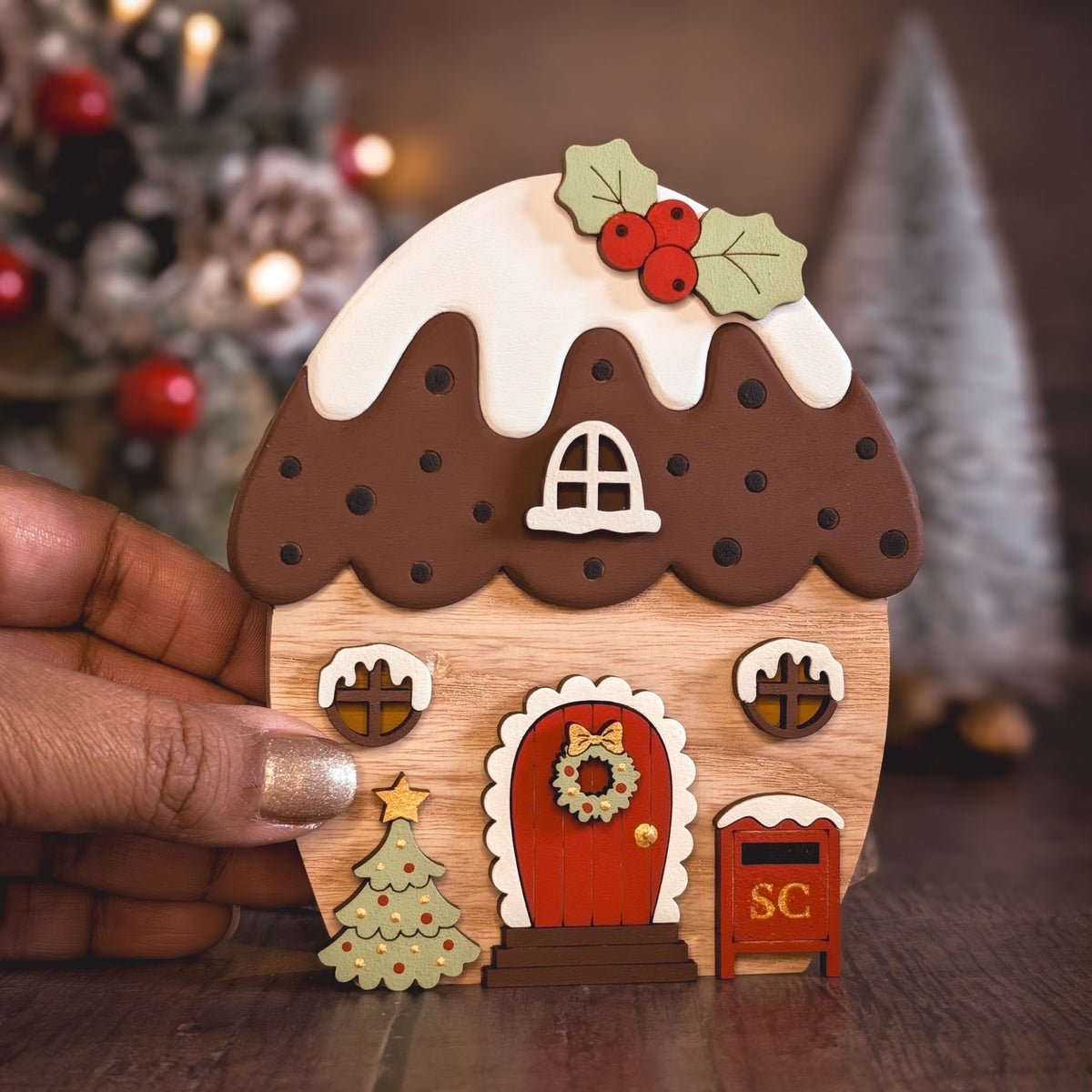 Christmas pudding fairy house