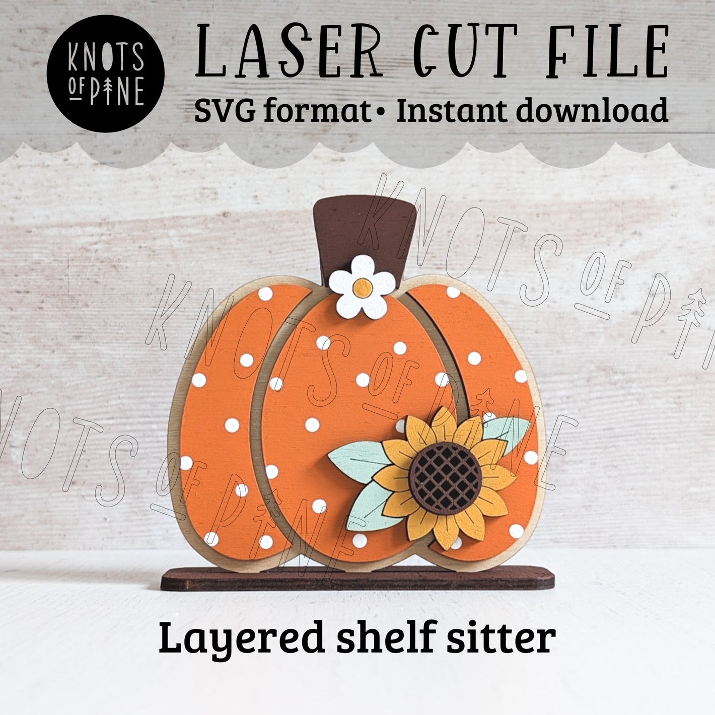 Autumn or fall pumpkin laser cut file